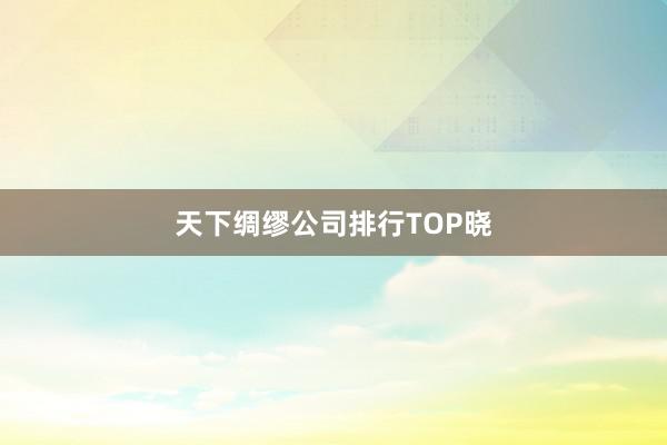 天下绸缪公司排行TOP晓